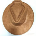 Arrow Crown Fedora Hat Western Style Brown