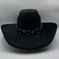 Wide brim cowboy hat Buffalo style in black Western finish