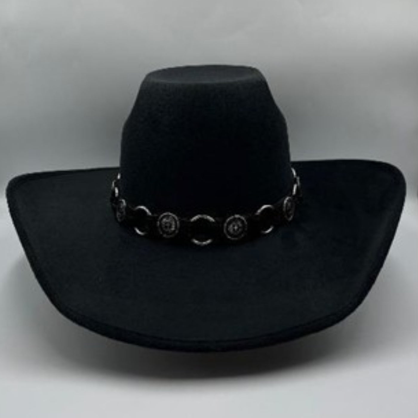 Wide brim cowboy hat Buffalo style in black Western finish