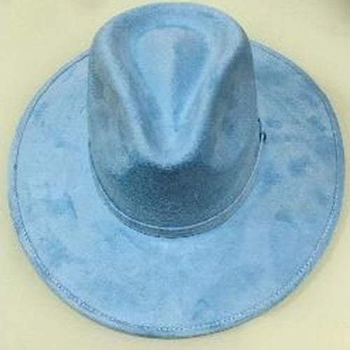 Classic fedora hat in turquoise suede for vintage fashion styling