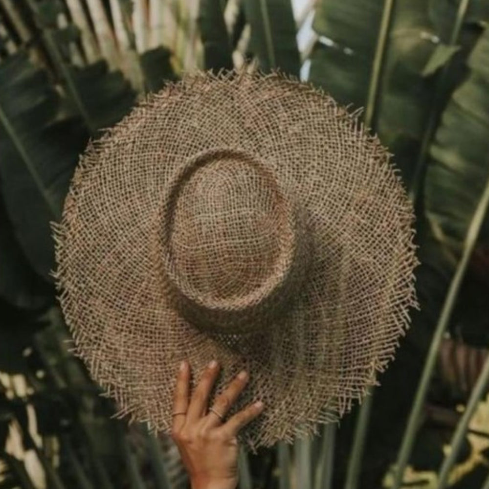 Summer Straw Hat Seaweed Woven Style