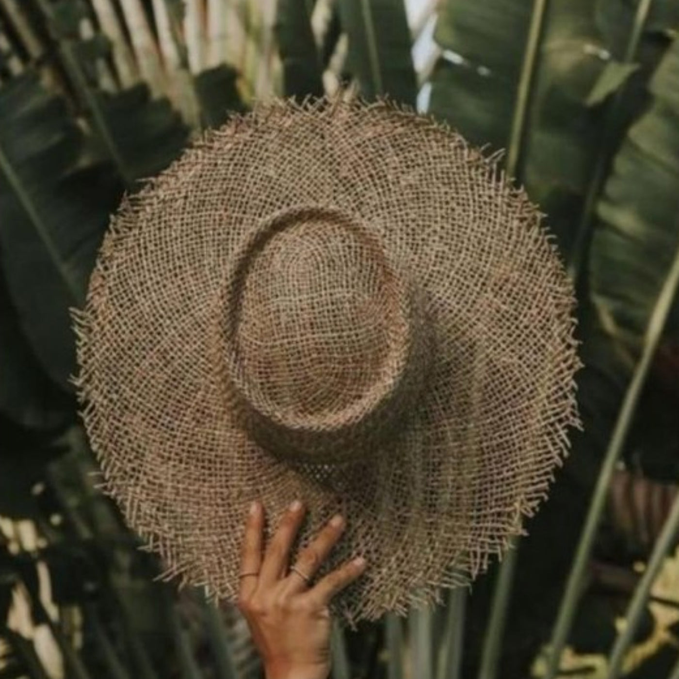 Seaweed woven summer straw hat for beach and resort styling