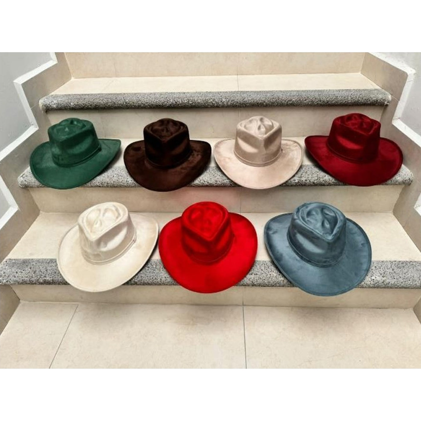 Skull Crown Fedora Hat Western Style Crimson Red