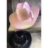 White Cowboy Hat Sparkle Iridescent Style